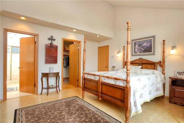 1660 Saint Thomas Ave, Cambria, CA 93428 - bedroom featuring recessed lighting, a spacious closet, ensuite bath, and baseboards