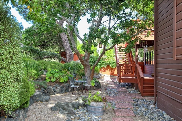 1660 Saint Thomas Ave, Cambria, CA 93428 - view of yard featuring stairway