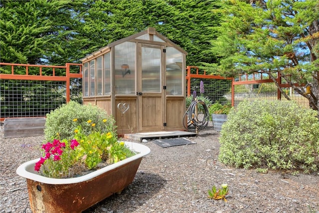 1660 Saint Thomas Ave, Cambria, CA 93428 - view of greenhouse with fence