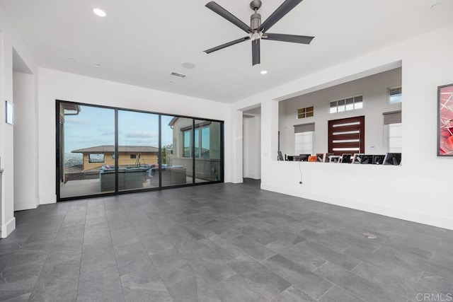 3881 Rancho Summit Dr, Encinitas, CA 92024 - spare room featuring a ceiling fan, recessed lighting, and baseboards