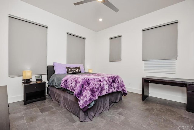 3881 Rancho Summit Dr, Encinitas, CA 92024 - bedroom featuring baseboards, a ceiling fan, and recessed lighting