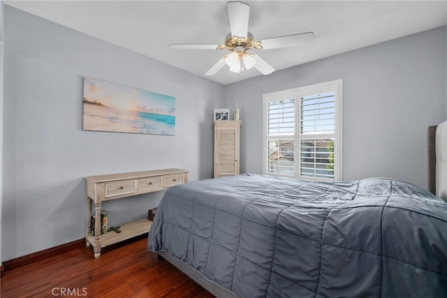 4677 Willow Bend Ct, Chino Hills, CA 91709 - bedroom featuring baseboards, dark wood finished floors, and ceiling fan