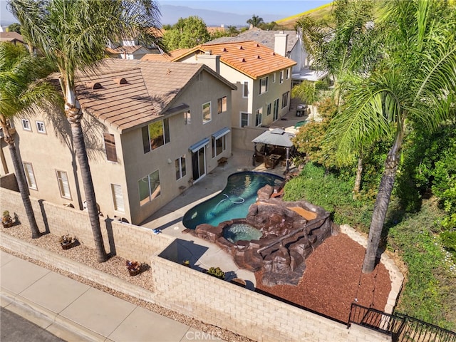 4677 Willow Bend Ct, Chino Hills, CA 91709 - view of swimming pool featuring a patio, a gazebo, a fenced in pool, and a fenced backyard