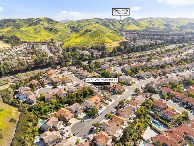 4677 Willow Bend Ct, Chino Hills, CA 91709 - birds eye view of property with a residential view and a mountain view