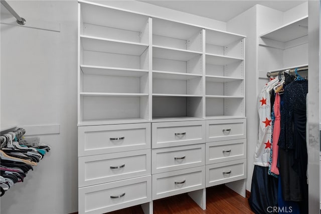 4677 Willow Bend Ct, Chino Hills, CA 91709 - walk in closet with dark wood-style flooring