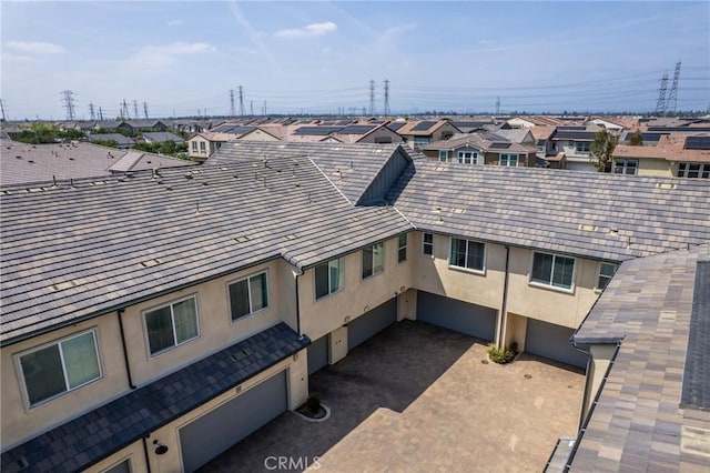 aerial view with a residential view