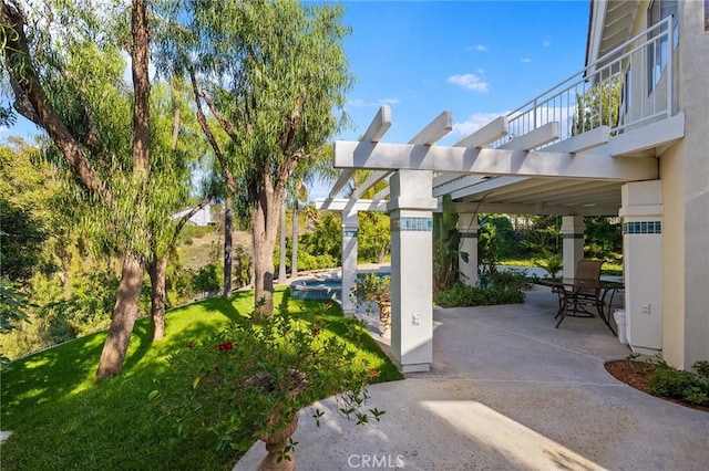 16562 Orangewind Ln, Riverside, CA 92503 - view of grassy yard featuring a patio area and a pergola
