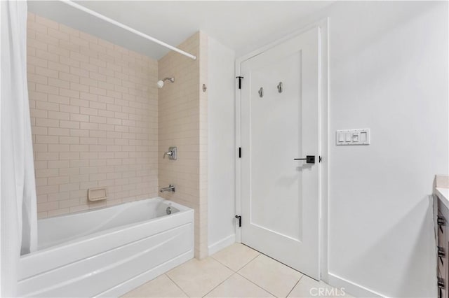 920 Granite Dr Unit 502, Pasadena, CA 91101 - full bath featuring vanity, baseboards, tile patterned flooring, and shower / tub combo with curtain