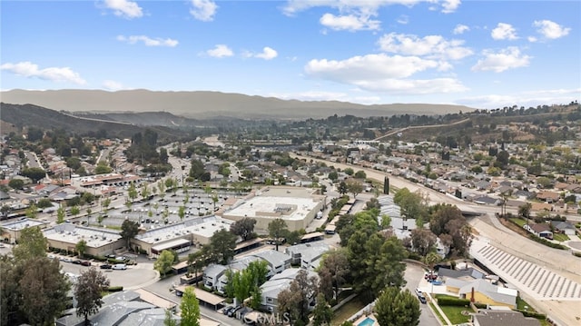 birds eye view of property featuring a residential view and a mountain view