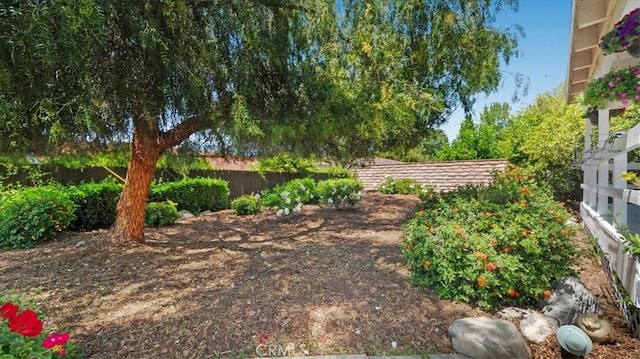 view of yard with fence