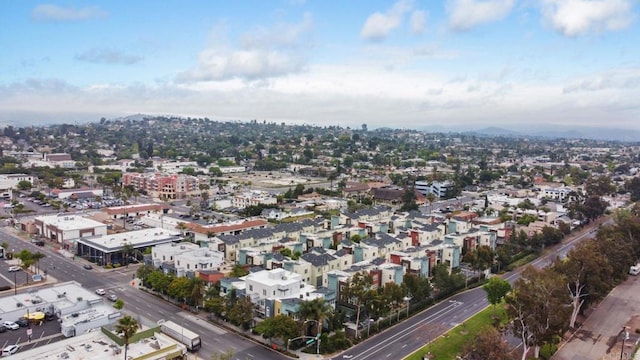 drone / aerial view with a view of city