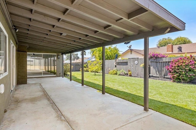 view of patio featuring a fenced backyard