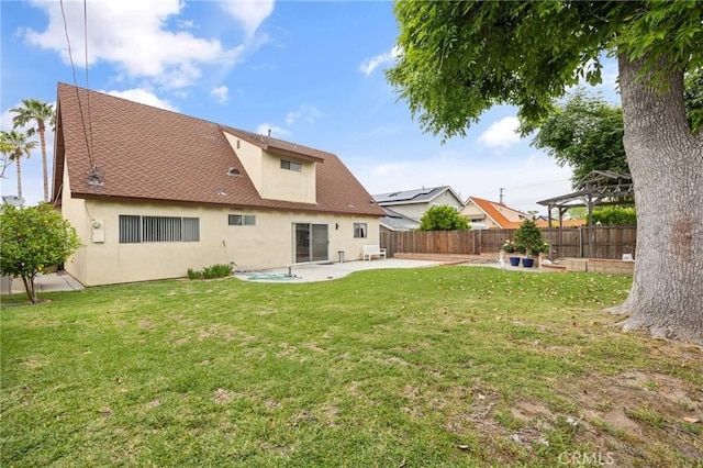 23692 Cavanaugh Rd, Lake Forest, CA 92630 - rear view of house with stucco siding, a patio, and a shingled roof