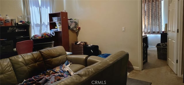 view of carpeted living area