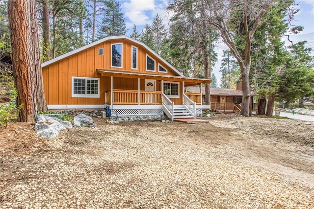rustic home with a porch