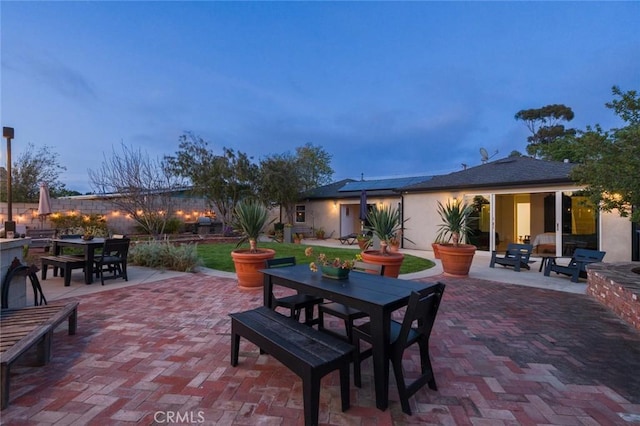 view of patio featuring outdoor dining space