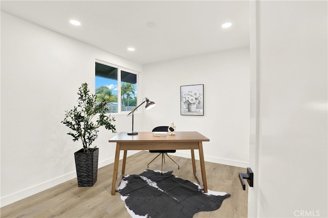 29282 Sonoma Way, San Juan Capistrano, CA 92675 - office with recessed lighting, baseboards, and light wood-type flooring