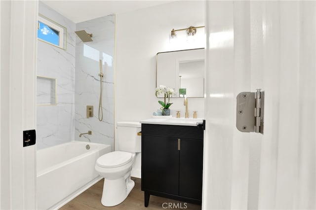 29282 Sonoma Way, San Juan Capistrano, CA 92675 - bathroom with vanity, shower / bathing tub combination, wood finished floors, and toilet
