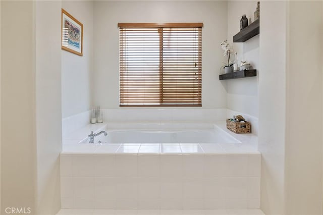 full bathroom with a garden tub