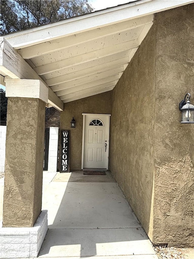 6845 Butte Dr, Riverside, CA 92505 - entrance to property featuring stucco siding
