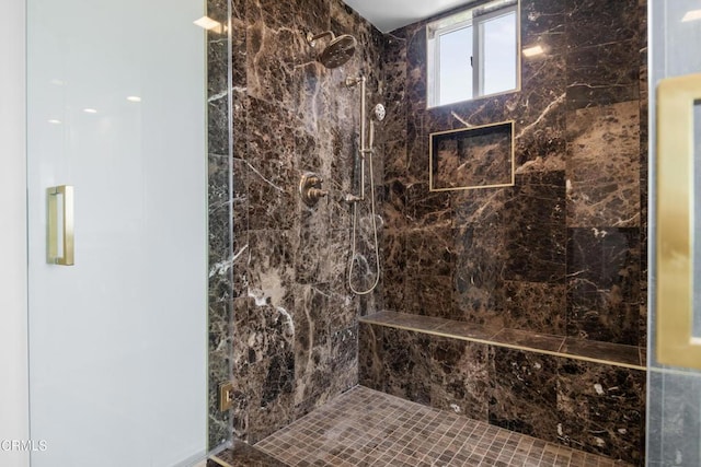 bathroom featuring walk in shower