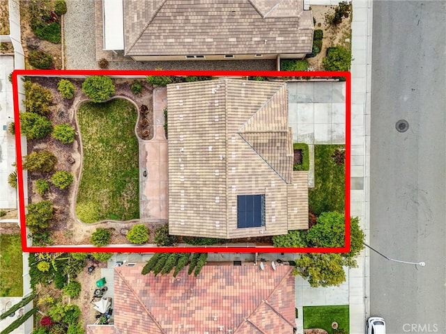 20372 Crooked Branch St, Riverside, CA 92507 - aerial view of property and surrounding area featuring property parcel outlined