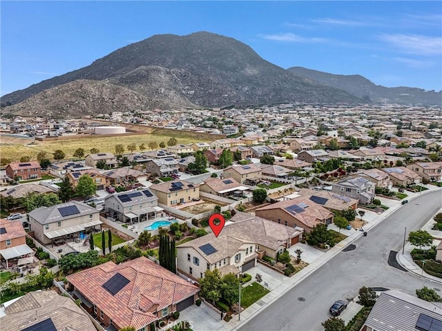 aerial perspective of suburban area featuring mountains