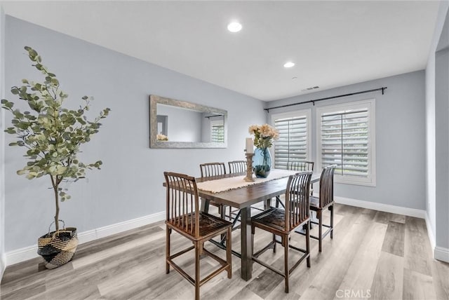 20372 Crooked Branch St, Riverside, CA 92507 - dining area with light wood-style flooring, baseboards, and recessed lighting