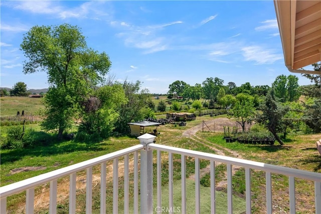 balcony with a rural view