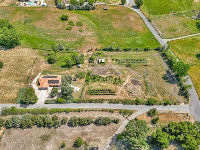 aerial view featuring a rural view