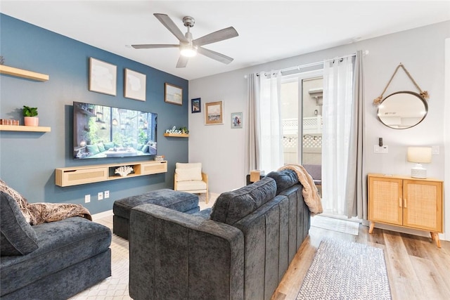 1357 Thyme Ct, Upland, CA 91786 - living room with light wood finished floors, ceiling fan, and healthy amount of natural light