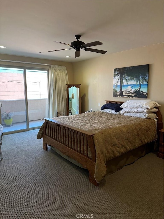 600 Morro Bay Blvd Unit 302, Morro Bay, CA 93442 - bedroom featuring access to outside, carpet, and a ceiling fan