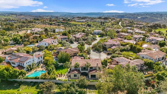 aerial view with a residential view