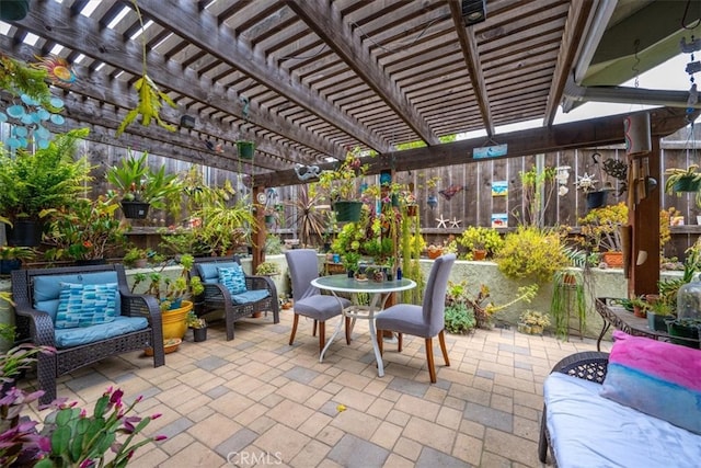 1585 Saratoga Ave, Grover Beach, CA 93433 - view of patio / terrace featuring a pergola and an outdoor hangout area