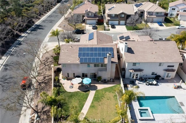 aerial view with a residential view