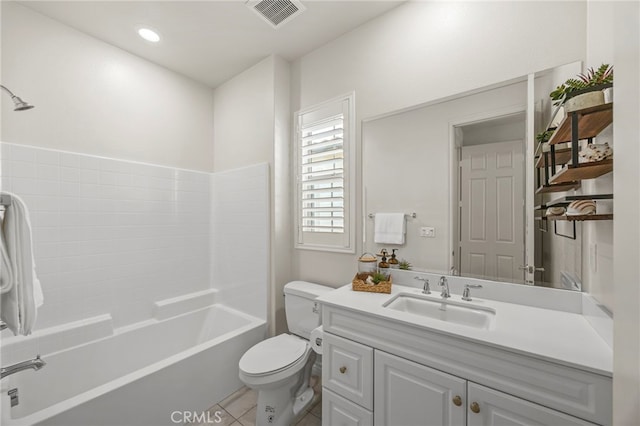 1776 Canyon Oaks Ln, Lake Forest, CA 92610 - full bathroom with toilet, vanity, tile patterned flooring, and tub / shower combination
