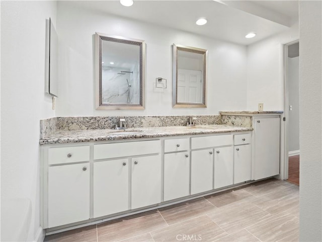4301 Fulton Ave Unit 303, Sherman Oaks, CA 91423 - bathroom with double vanity and recessed lighting