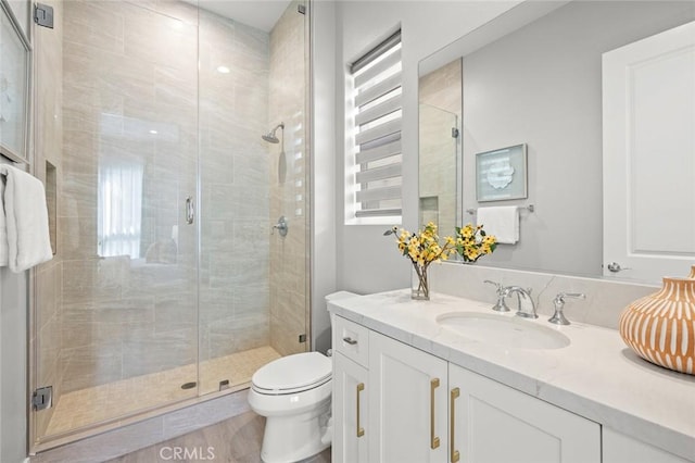 20526 W Overlook Ct, Porter Ranch, CA 91326 - bathroom with a shower stall, toilet, and vanity