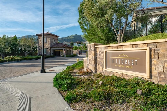 20526 W Overlook Ct, Porter Ranch, CA 91326 - community / neighborhood sign featuring a mountain view
