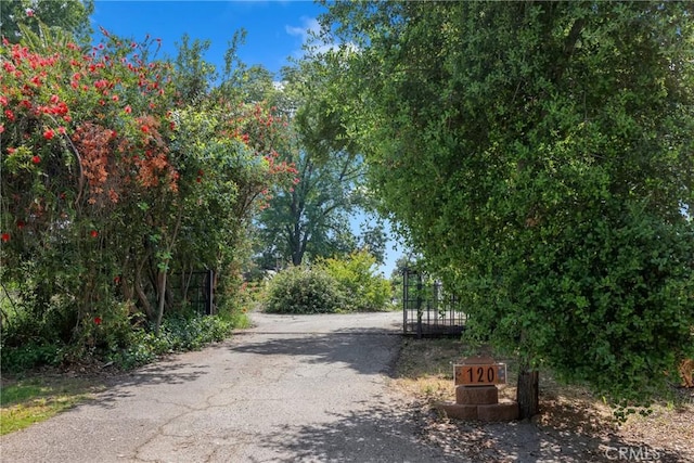 120 Franklin Ave, Redlands, CA 92373 - view of asphalt driveway with a gated entry and a gate