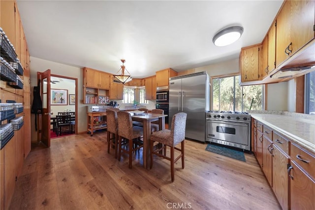 dining room with light wood-style flooring and a wealth of natural light