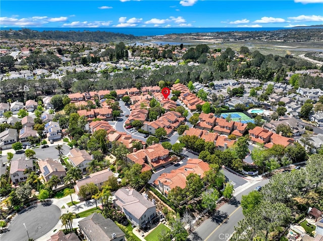 aerial view with a residential view