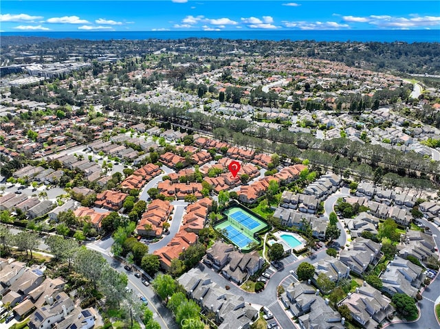 drone / aerial view with a residential view