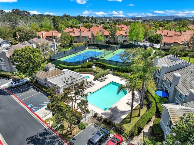 bird's eye view featuring a residential view