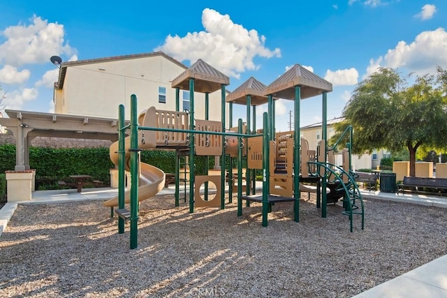 view of community jungle gym