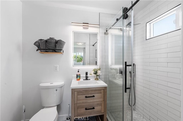16266 Sigman St, Hacienda Heights, CA 91745 - full bathroom with vanity, a stall shower, and toilet