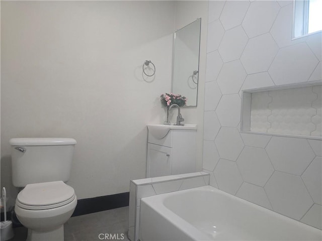 3311 E 4th St, Los Angeles, CA 90063 - bathroom with toilet, vanity, and a bathtub