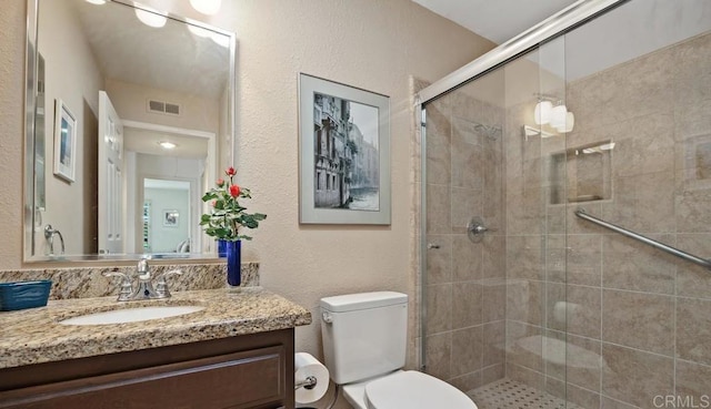4078 Lemnos Way, Oceanside, CA 92056 - full bath featuring vanity, a shower stall, and a textured wall
