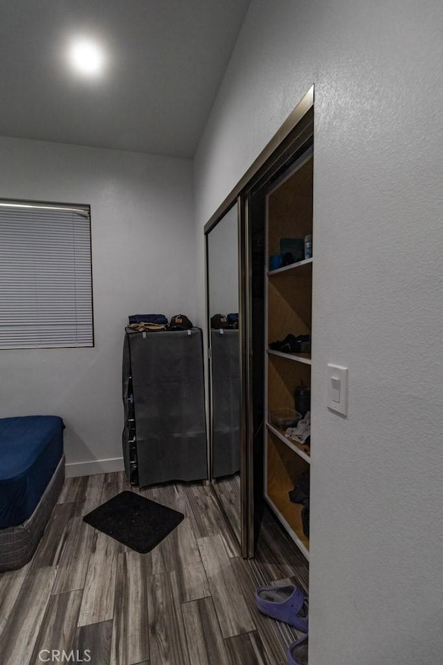 interior space with wood finished floors