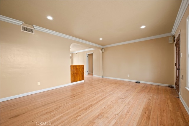 5449 E Fairbrook St, Long Beach, CA 90815 - spare room featuring light wood-style floors, baseboards, recessed lighting, and visible vents